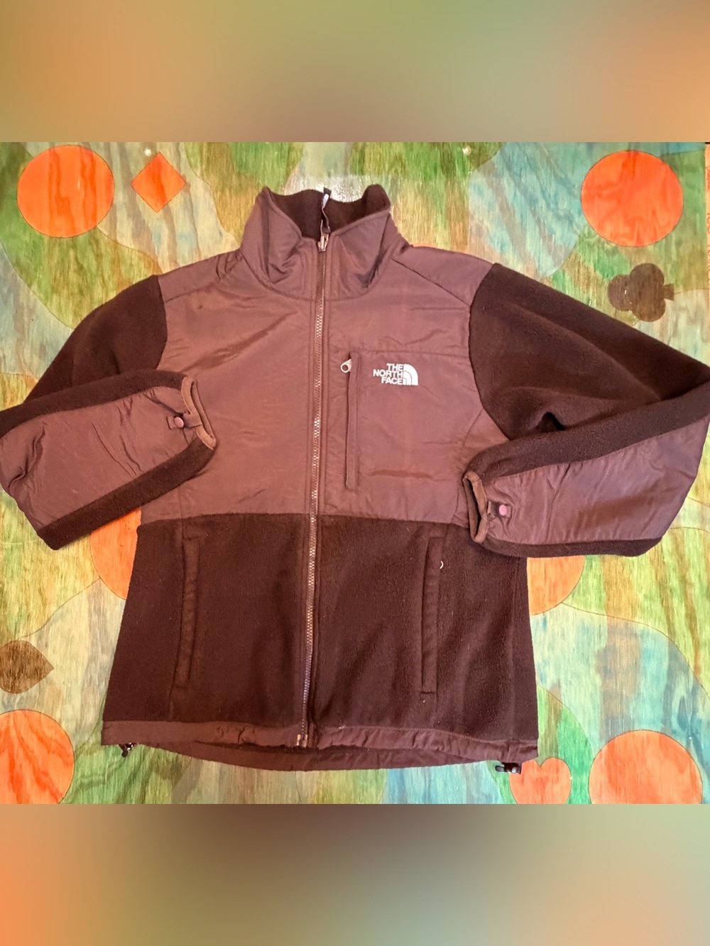 The North Face Womens Brown Fleece Polartec Denali Zip Up Jacket Size Small Full